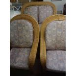 Wicker Three Piece Conservatory Suite, Comprising of Sofa with a pair of Armchairs, Sofa 103cm high,