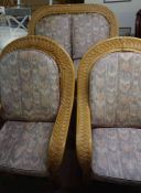 Wicker Three Piece Conservatory Suite, Comprising of Sofa with a pair of Armchairs, Sofa 103cm high,