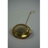 Victorian Style Yellow Metal and Citrine Balloon Brooch, The large Citrine stone measuring 3.5cm x