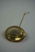 Victorian Style Yellow Metal and Citrine Balloon Brooch, The large Citrine stone measuring 3.5cm x