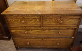 Late Victorian Ash Chest of Drawers, Having two small drawers above two long drawers, Stamped