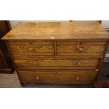 Late Victorian Ash Chest of Drawers, Having two small drawers above two long drawers, Stamped