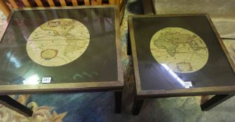 Two Contemporary Globe Themed Lamp Tables, 32cm high, 45cm wide, 38cm high, 55cm wide, (2)