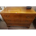 Mahogany Inlaid Chest of Drawers, circa 19th century, Having three long drawers, 93cm high, 114cm