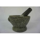 Granite Mortar and Pestel, Bowl 10cm x 16cm, (2)