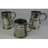 Quantity of Silver Plated and Pewter Tankards, Also with Metal and Glass examples,To include a