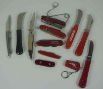 Twelve Assorted Pocket / Combination Knifes, To include examples by Wenger of Switzerland,