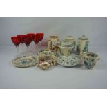 Quantity of Porcelain, To include Masons Regency pattern examples, Also with a set of six Ruby