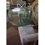 Contemporary Glass Top Table, Having a Detachable screw off top, 78cm high, 106cm wide, With two