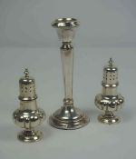 Silver Candlestick, Marks rubbed, 16cm high, Gross weight 4.95 ozt, Also with a pair of Silver