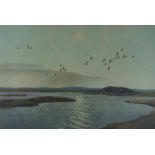 Peter Scott (1909-1989) "Flying Birds" Signed Print, Signed in pencil, 35.5cm x 53.5cm