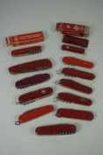 Twelve Assorted Swiss Army Pocket Knifes, Comprising of examples by Victorinox, Wenger, Rostfrei,