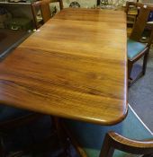 Vintage Walnut Drop Leaf Table, 76cm high, 159cm long, 76cm wide, Also with four Vintage oak