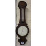 Victorian Mahogany Holosteric Barometer, Having a white enamel dial, 51cm high