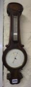 Victorian Mahogany Holosteric Barometer, Having a white enamel dial, 51cm high