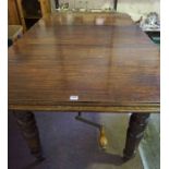 Oak Extending Dining Table, circa early 20th century, With spare leave, Raised on Baluster legs with