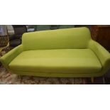 Contemporary Three Seater Sofa, Upholstered in a Lime green Fabric, 80cm high, 195cm wide, 80cm