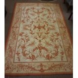 Persian Style Rug, Decorated with allover Floral swags on a cream ground, 234cm x 160cm