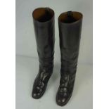 Pair of Gents Black Leather Riding Boots, With Metal inserts, Size 8, Boots 50cm high, (2)