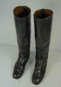 Pair of Gents Black Leather Riding Boots, With Metal inserts, Size 8, Boots 50cm high, (2)