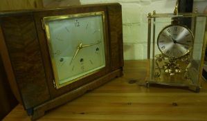 Elliot Walnut Mantel Clock, 22cm High, 30cm wide, Lacking pendulum, Also with a Kundo Quartz