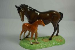 Beswick Figure Group of a Horse and Foal, Marked to underside, 18cm high, 22cm wideCondition