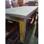Pine Refectory Style Dining Table, Having a Painted rectangular top, 81cm high, 185cm wide, 89cm