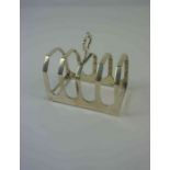 George V Silver Four Bar Toast Rack, Hallmarks for Sheffield 1934-35, 7cm high, 8cm wide, 1.79 ozt