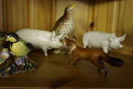 Collection of Beswick Animal Figures, To include two Pigs, Bird figure, Horses, Fox etc, Some with