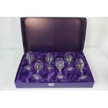 Set of Six Edinburgh Crystal Glasses, In fitted box, Also with a Belfast crystal bowl with box,