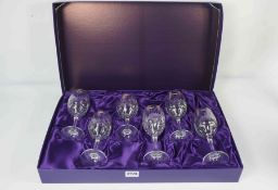 Set of Six Edinburgh Crystal Glasses, In fitted box, Also with a Belfast crystal bowl with box,