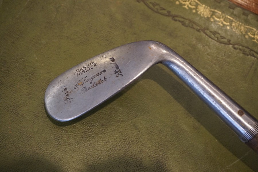 Golfing Memorabilia, A.Ferguson, Prestwick, Mashie Niblick Short Iron, 96cm long, Also with Quidrin? - Image 6 of 17