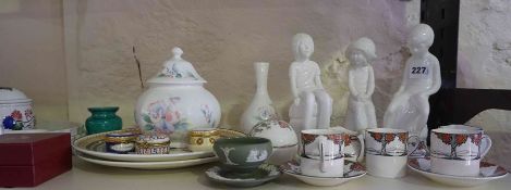 Quantity of Porcelain, To include Spode figures of Simon, Michael and Joanna, Part Crown Ducal