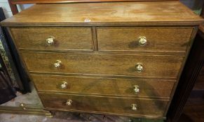 Oak Chest of Drawers, circa 19th century and later, Having two small drawers above three long