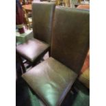 Set of Six Contemporary Brown Leather Dining Chairs, 109cm high, (6)