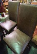 Set of Six Contemporary Brown Leather Dining Chairs, 109cm high, (6)