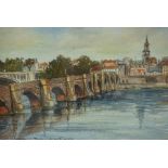 MM Hay (Scottish) "Old Bridge Berwick" and "Old Castle Berwick" Watercolour, Both signed to lower