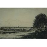 George Houston RSA RSW (Scottish 1869-1947) "Scottish Town Scene" Etching, 17cm x 24.5cm, Old