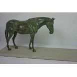 Frippy Jameson (British, B.1978) "Jamaica" Thoroughbred Racehorse, Bronze Horse in Verdigris, Signed