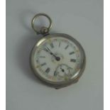 Continental Silver Ladies Fob Watch, circa late 19th / early 20th century, Stamped 800, Having a