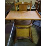 Vintage Childs Metamorphic Feeding Chair / Baby Walker, 95cm high