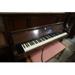 Challen Mahogany Upright Piano, No 38589, 117cm high, 150cm wide, 64cm deep, Also with a Duet