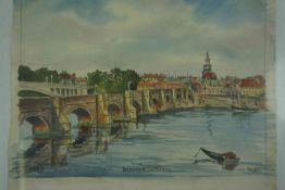 MM Hay (Scottish) "Berwick on Tweed 1930" Watercolour, 18cm x 22.5cm, Signed to lower left