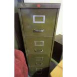 Metal Filing Cabinet, Having four drawers, 132cm high, 39cm wide, 63cm deep