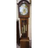 Reproduction Tempus Fugit Longcase Clock, Enclosing three Weights, With pendulum, 176cm high