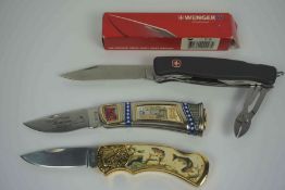 Wenger of Switzerland, Swiss Folding Pocket Knife, Blade 8.5cm long, With box, Also with two Folding