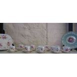Royal Crown Derby Part China Tea Set, Decorated with Floral panels on a white ground, Also with a