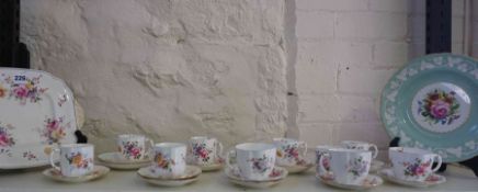 Royal Crown Derby Part China Tea Set, Decorated with Floral panels on a white ground, Also with a