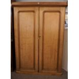 Victorian Pine Wardrobe, Having two doors enclosing fitted drawers and replacement Hanging rail,