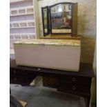 Stag Minstrel Dressing Table, 70cm high, 134cm wide, 46cm deep, Also with a Pink Wicker Ottoman, and